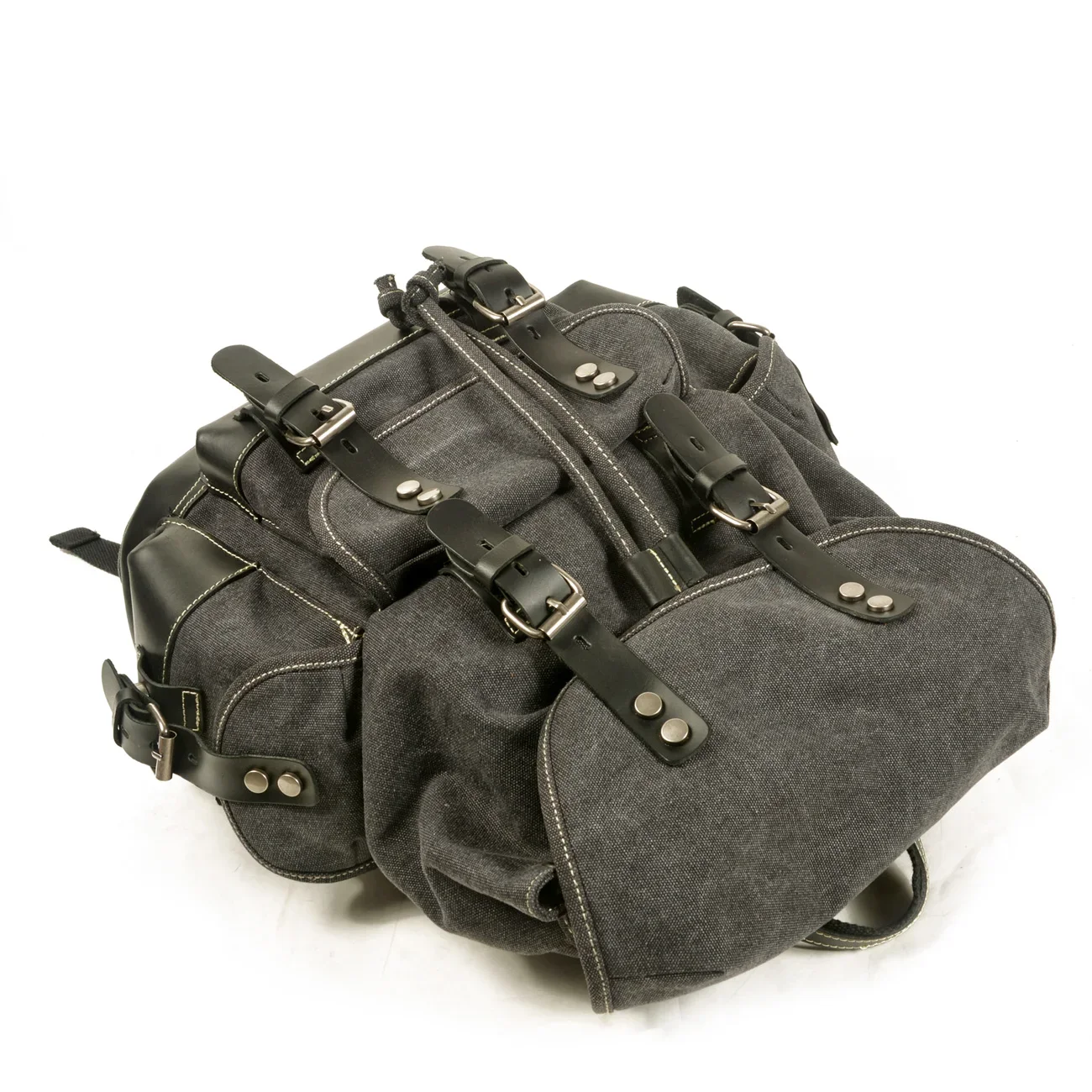 Canvas Leather Casual Backpack for Men