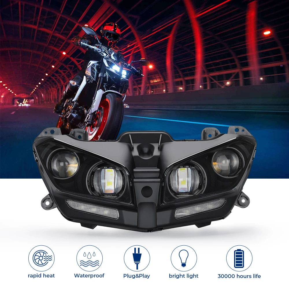 mt092017HeadlightMotorcycleLightsLEDLampDRLHeadlightwithBulb