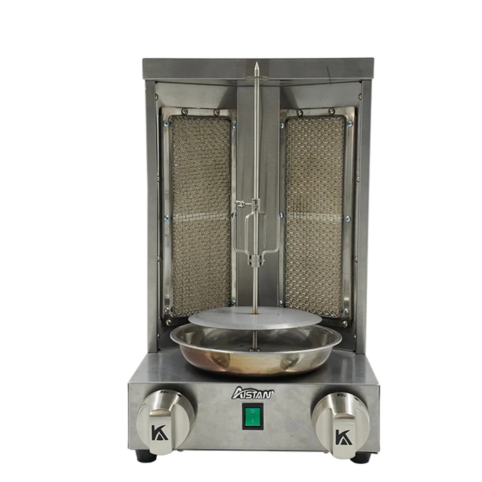 Gas Kebab Machine GB25 Gas Vertical kebab machine 360&deg;rotary S.steel Turkey kebab roaster Shawarma Middle East Rotisserie Equipment