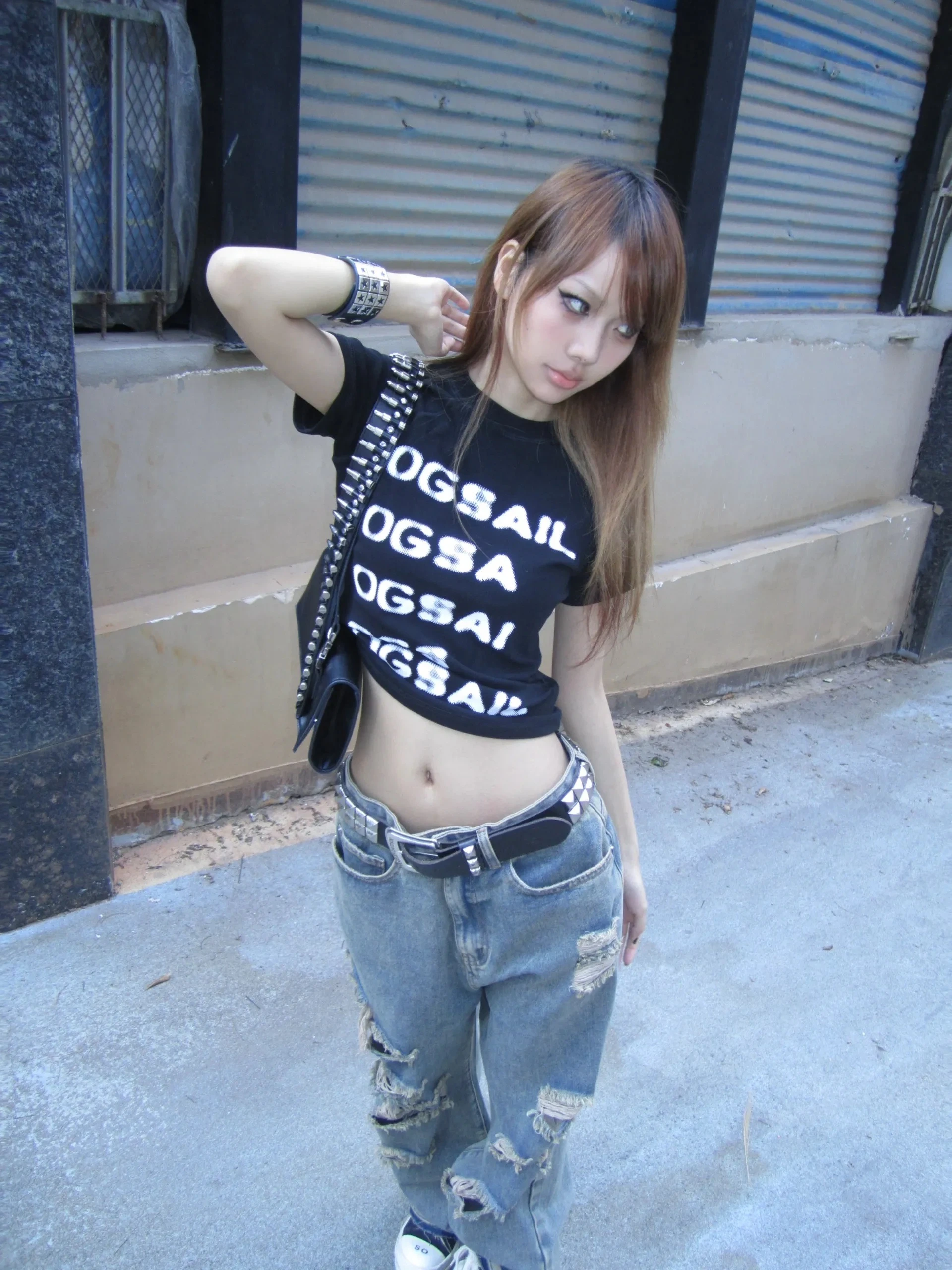 Karrcat Grunge Ästhetik Brief Drucken T-shirt Trashy 2000er Jahre Stil Kurzarm T-shirt Japanische Y2k Crop Tops Amerikanischen Retro – Detail 15