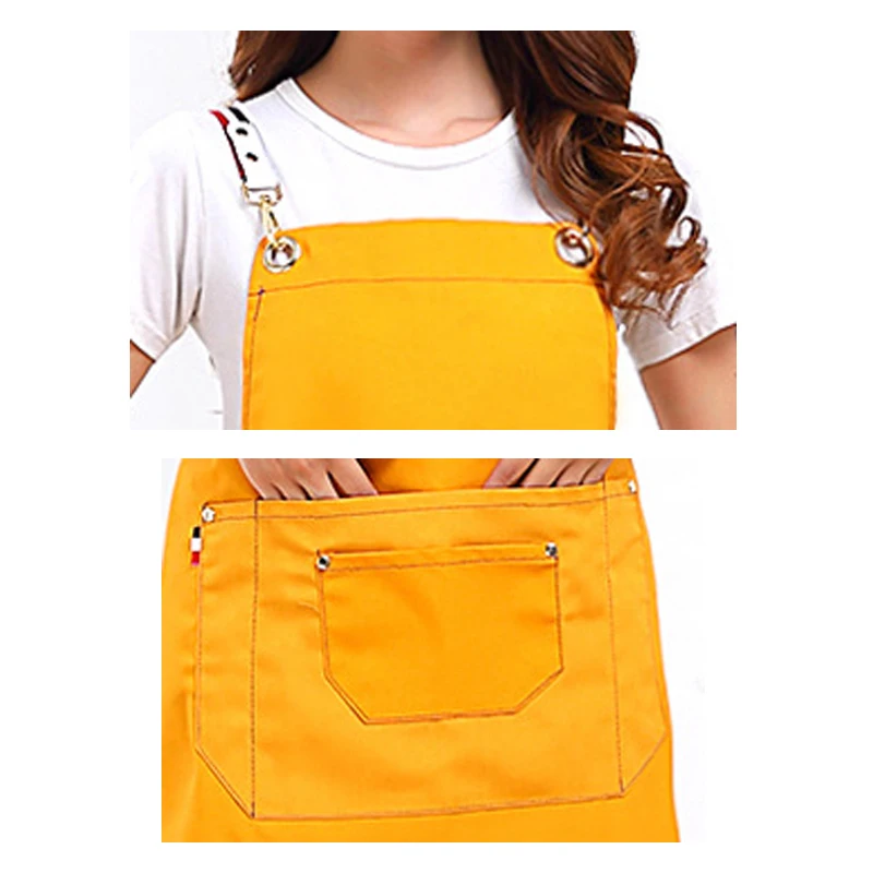 Kitchen Woman Cook Cooking Apron Hotel Restaurant Chef Aprons for Man Bakery Cafe Waiter Work Pinafore Adjustable Shoulders