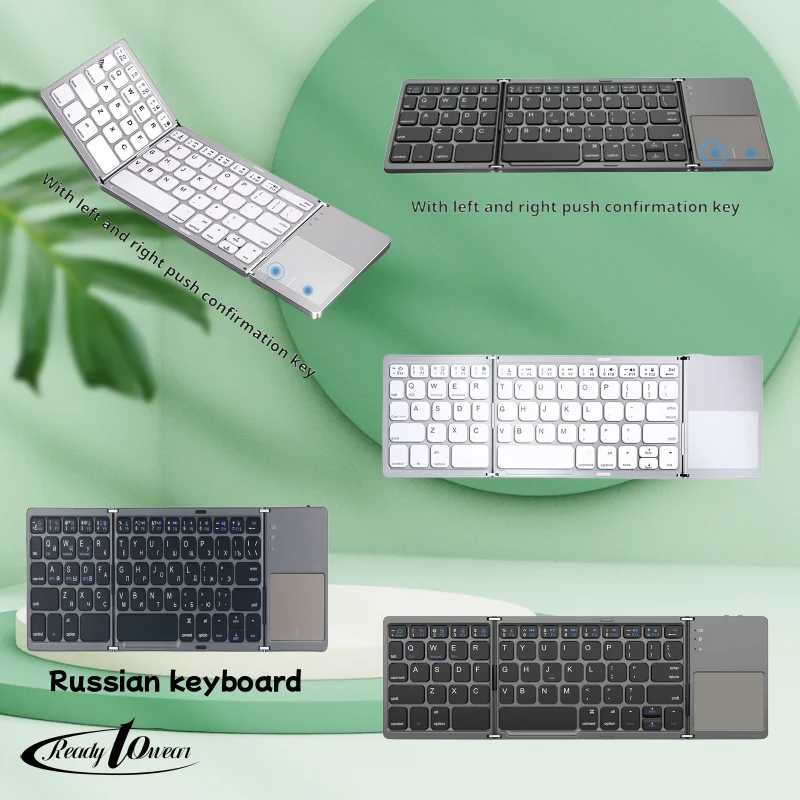 

Складная Bluetooth-клавиатура Attack Shark, Беспроводная портативная складная клавиатура с цифровой клавиатурой, полноразмерная дорожная клавиатура для ПК