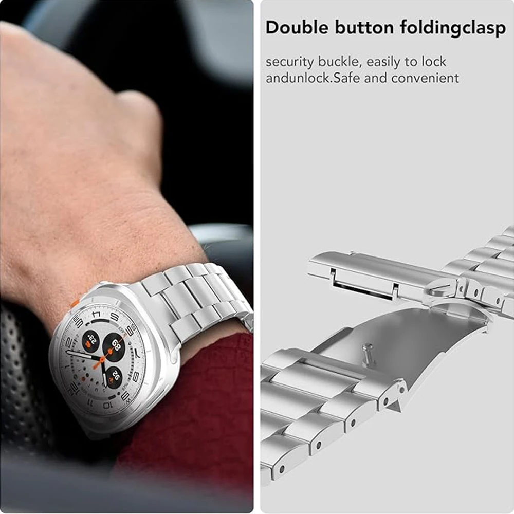 Premium Stainless Steel Watch Strap - Adjustable Metal Bracelet
