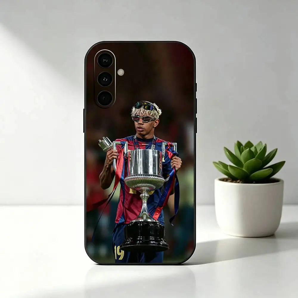 Football Lamine Yamal Black Silicone Soft Phone Case