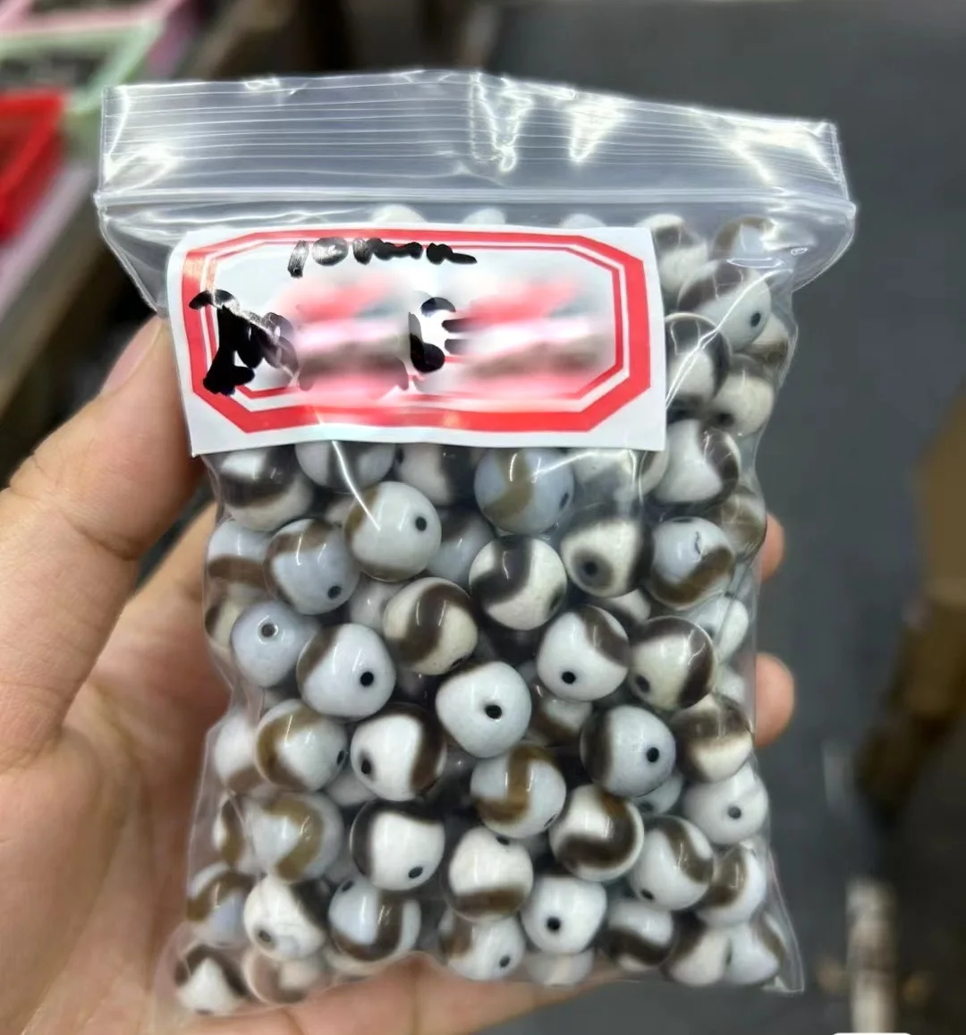 

Set Lot of 100 PCS Energy Tibetan Old Agate Tiger Tooth dZi Bead Amulet For DIY Precious Gemstone Jewelry