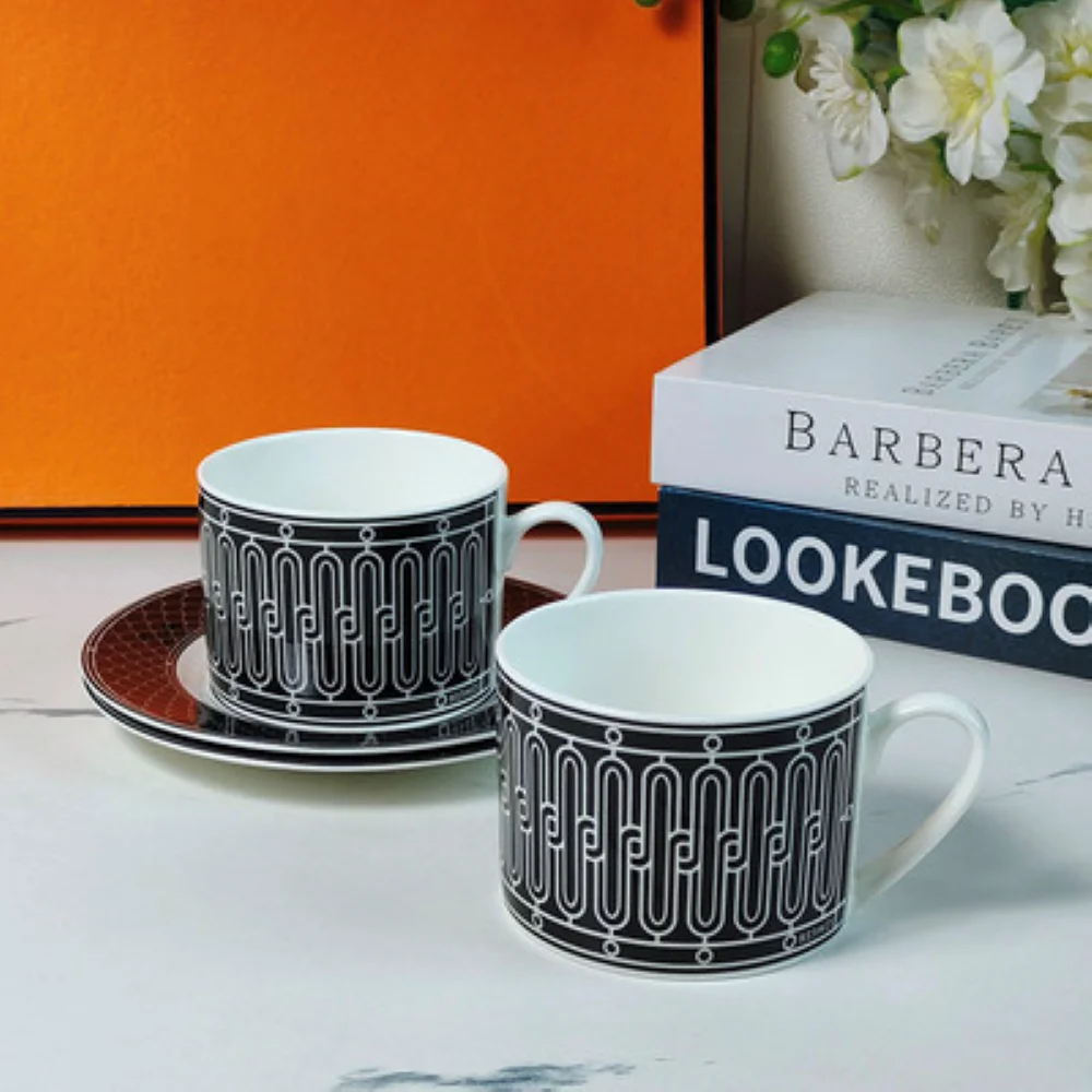 

Elegant Coffee Cup and Saucer Tea Cup Catering European Classic Bone China Tableware Coffee Saucer Office Afternoon Tea Party