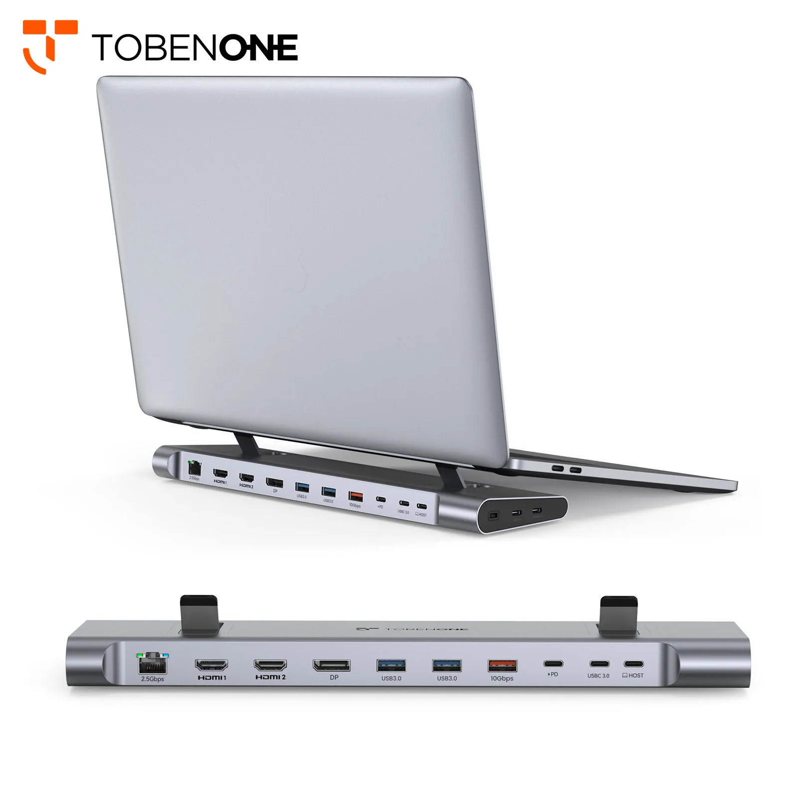 Laptop Docking Station Stand with 100W Gan III Power 2.5Gbps 