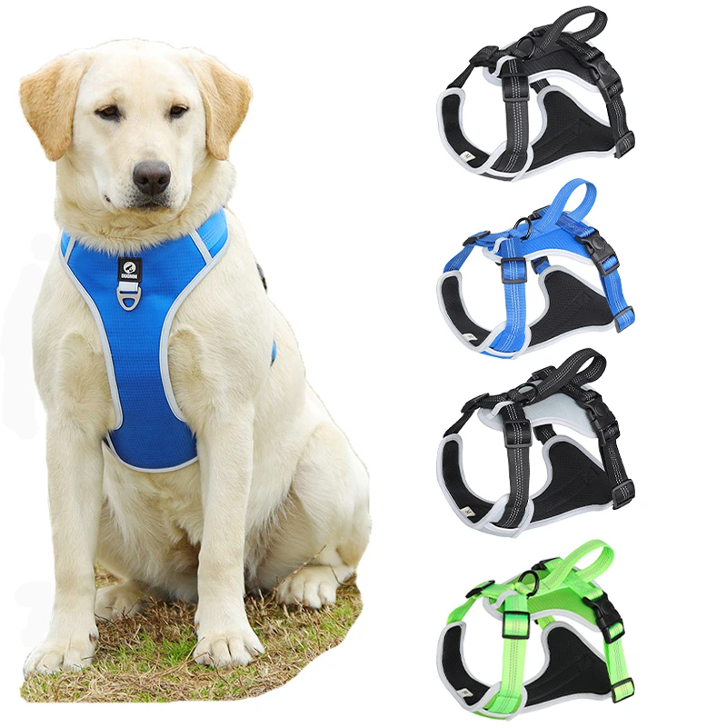 Adjustable Large Dog Harness Reflective Pet Dog Chest Strap Safety