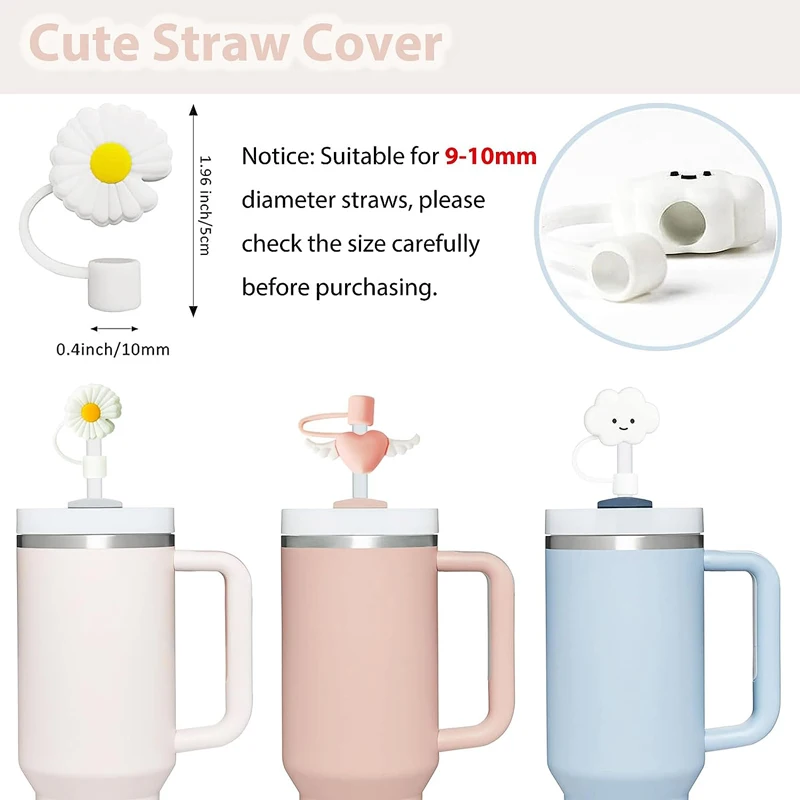 9pcs Silicone Spill Proof Stopper Set Stanley Cup 6pcs Silicone Spill Proof Stopper 2pcs Straw Cover Cap 1pcs Boot cup accessories set