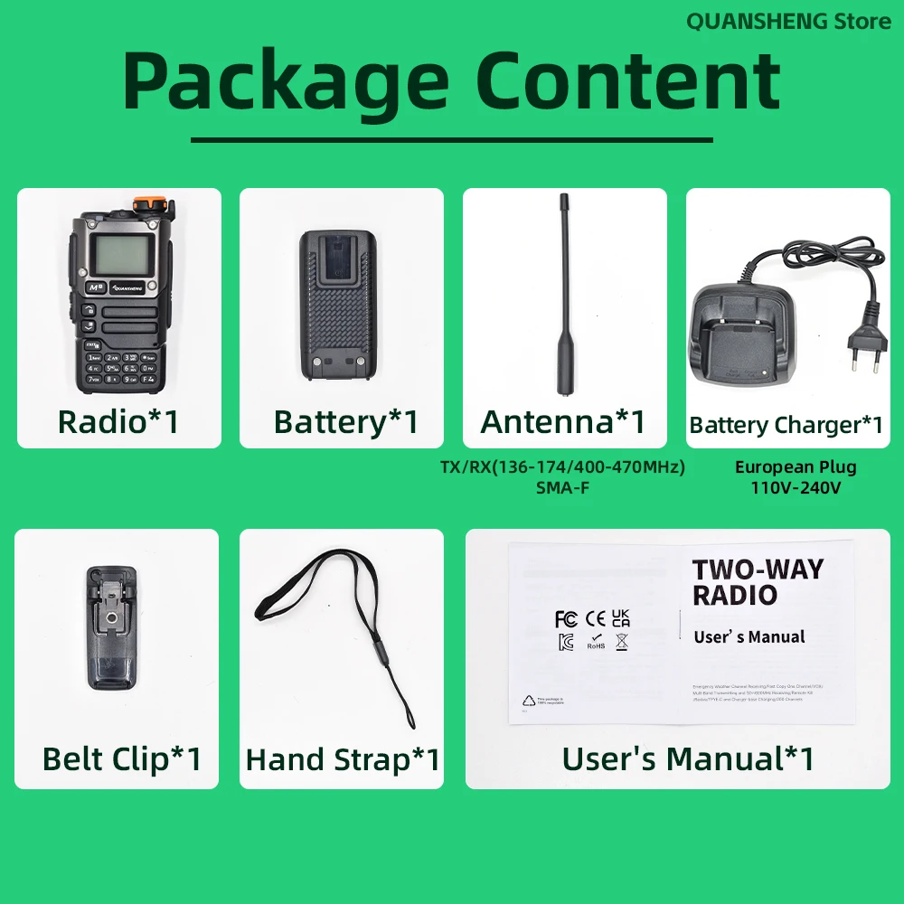 Quansheng UV K5 8 Walkie Talkie Am Fm Communication Two Way Radio Receiver Ham Amateur Long Range Wireless Set Transceiver 6