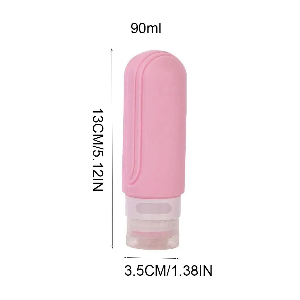 4pcs/set 90ml Silicone Travel Dispenser Set Empty Leak Proof Squeeze Liquid Bottle Kit Refillable Reusable
