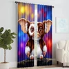 2pc, Party Window Curtains Cute animal prints Durable Polyester,Without Electricity Birthday Party Applies to translucent 2