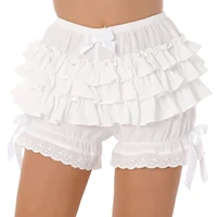 Japanese Style Shorts Women Adult Ruffled Lace Trim Pumpkin Shorts Pants Lolita Style Lace-Up Frilly Bloomers Safety Under Pants - Image 2