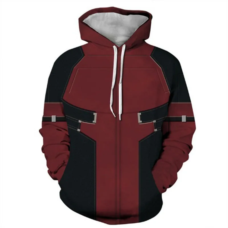 thumbnail image 1 of Suéter holgado con estampado 3D de la película Marvel Deadpool y Wolverine, estilo hip hop, informal, cómodo, para otoño e invierno, 1 of 5