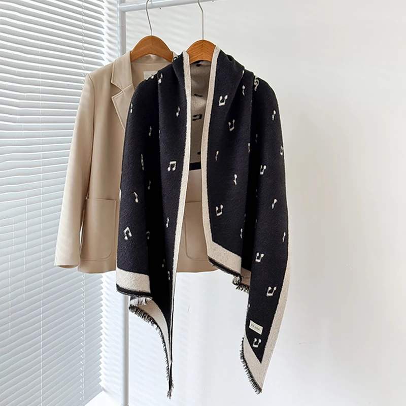 2025 Women's Luxury Cashmere Winter Shawl - Cute Allover Print Tasseled Pashmina Wrap Bandana