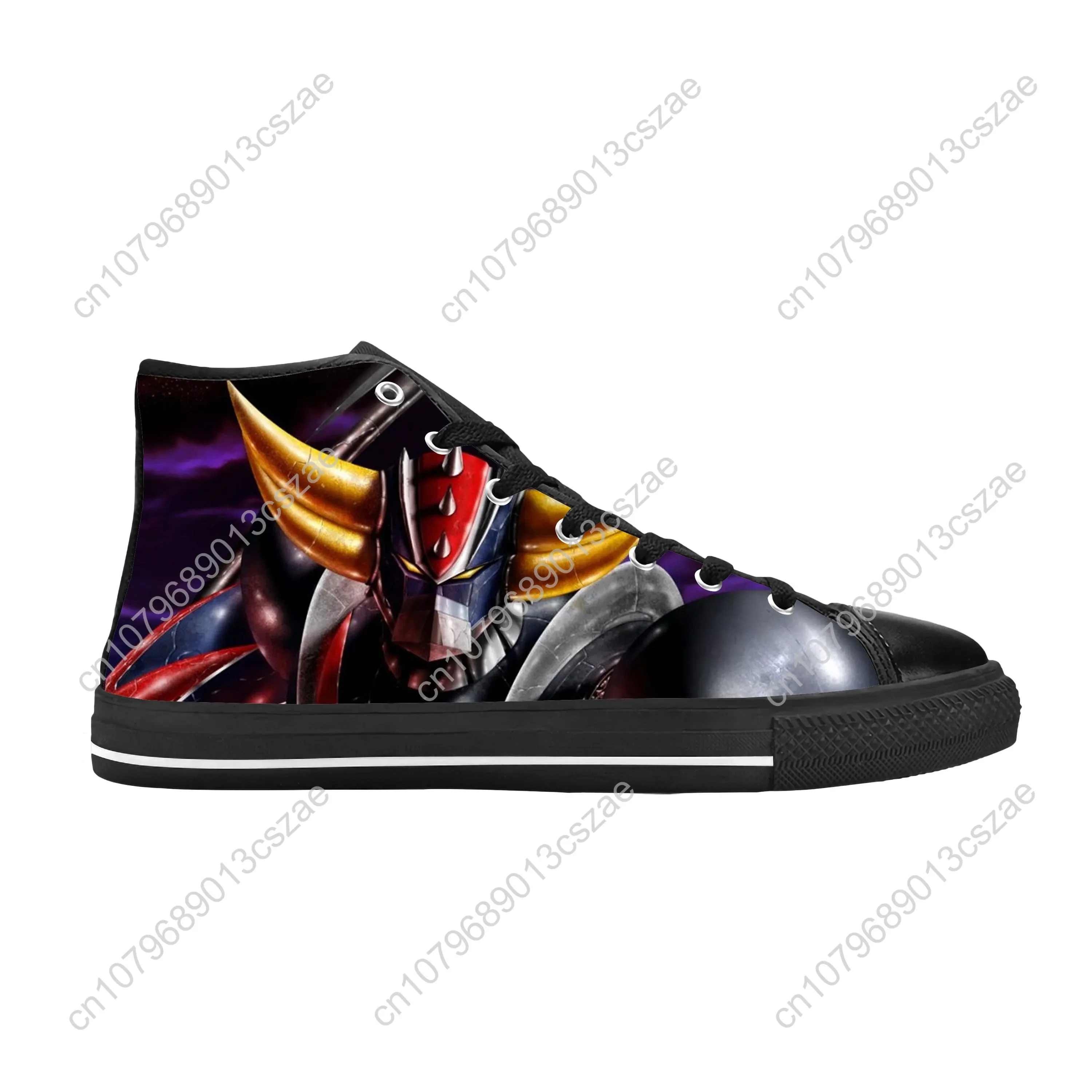 Anime Cartoon Manga UFO Robot Grendizer Goldrake Casual Cloth Shoes High Top Comfortable Breathable 3D Print Men Women Sneakers