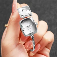 Élégant carré femmes Quartz montre-Bracelet dames mode diamant Bracelet montre Reloj Mujer filles horloge cadeau 2