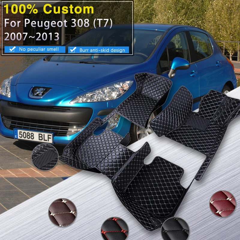 Alfombrillas protectoras de cuero para coche, accesorios para Peugeot 308,  T7, MK1, 2007 ~ 2013, 2008, 2009 - AliExpress