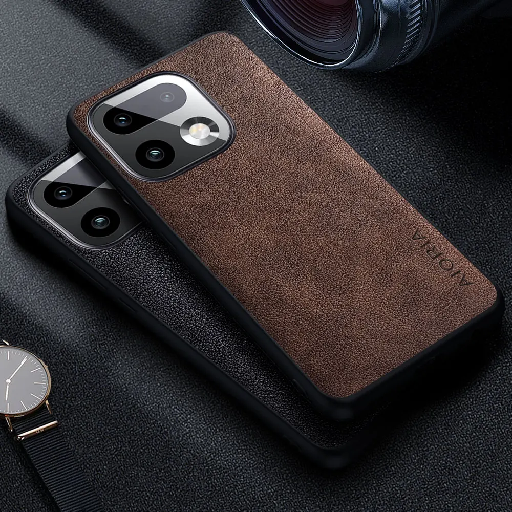Premium-Luxus-Leder-Handyhülle für Realme 16 Pro Plus, Retro-Business-Stil, einfarbige Abdeckung