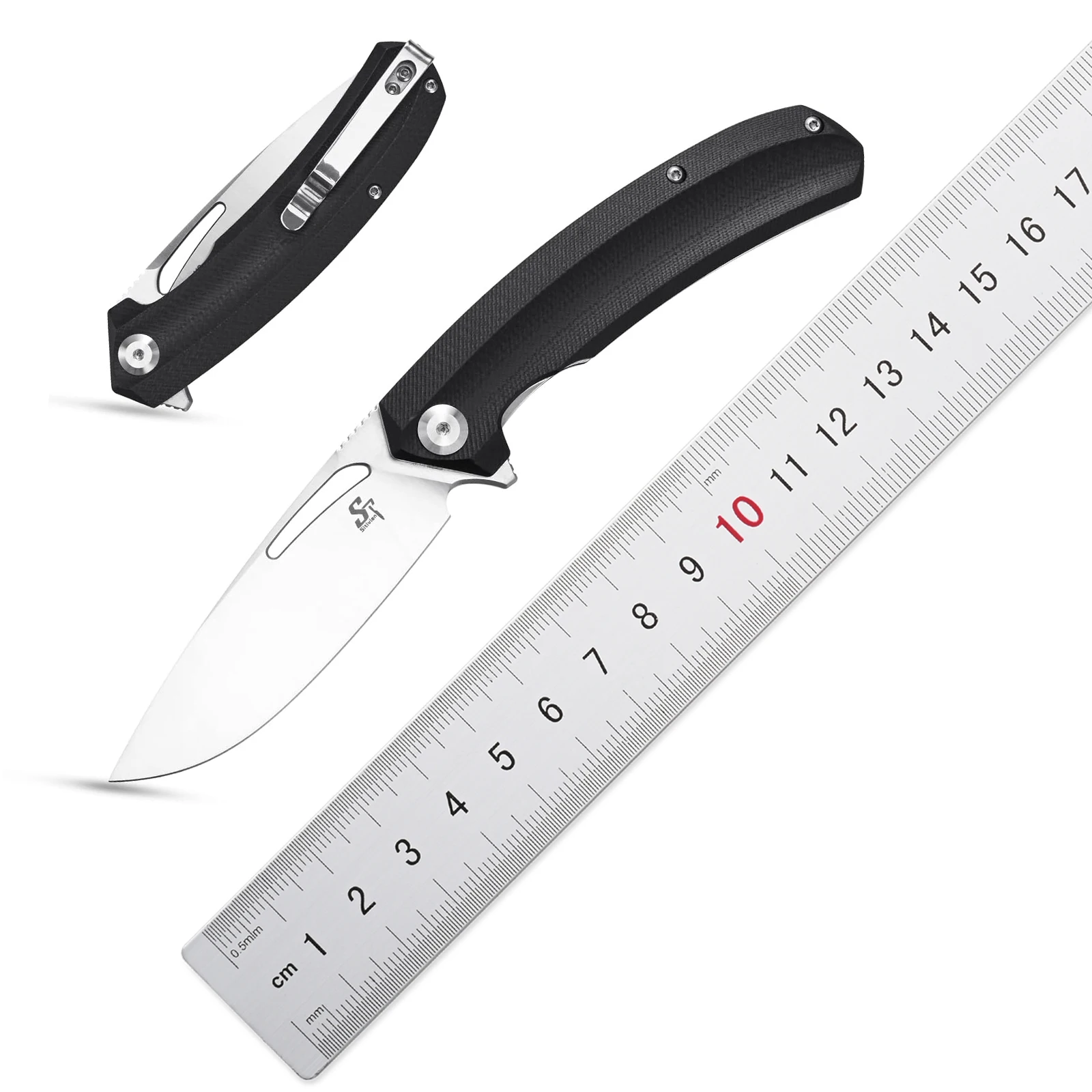 Sitivien ST119 Folding Knife D2 Steel Blade G10 Handle Pocket Knife EDC Tool Knives for Outdoor Camping Hiking 2