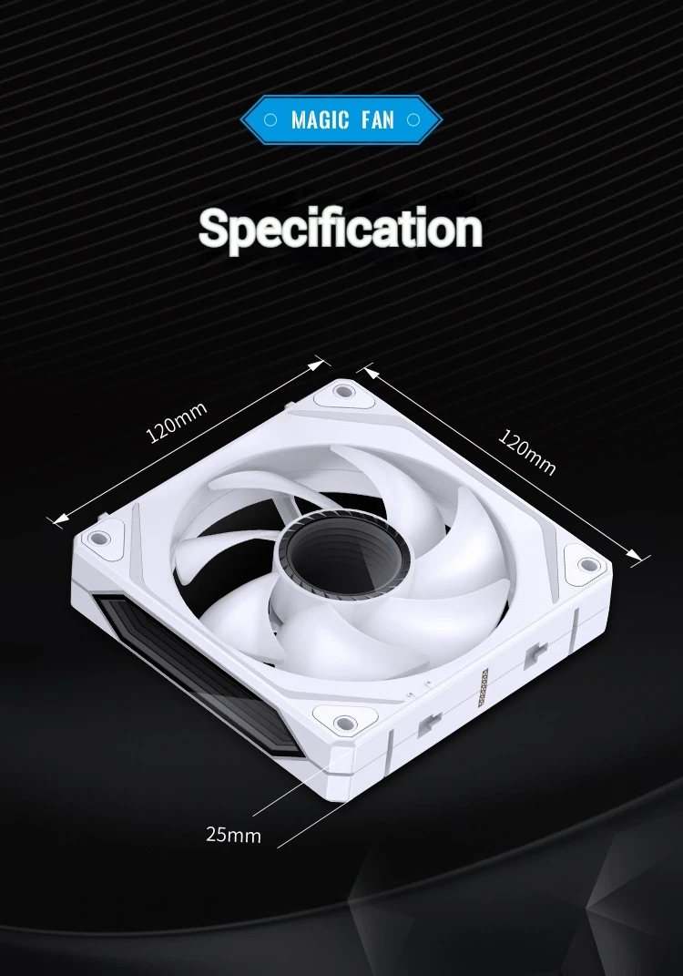 ZL-120 3 IN 1 ARGB PC Case Fan 120mm 4PIN PWM Temperature Control 3PIN ARGB CPU