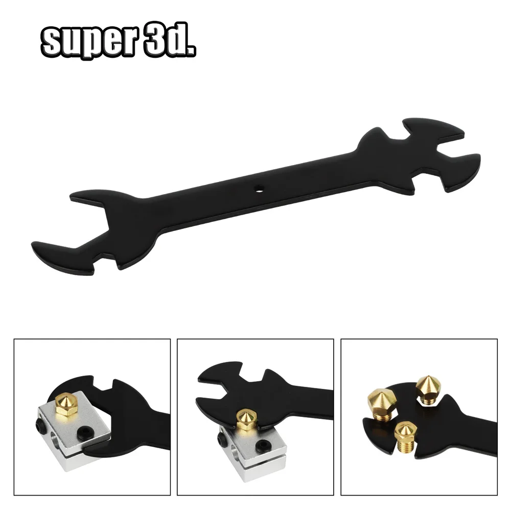 

Wrench 5 IN 1 3D Printer Parts Nozzle Wrench Stay 6mm to 20mm Steel Spanner Wrench Flat For Ender 3 E3D MK8 MK10 Nozzle tool