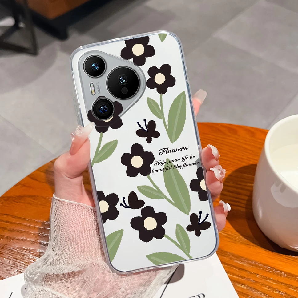 Transparent Cute Flower Phone Case - Soft TPU Silicone Shockproof Protective Cover