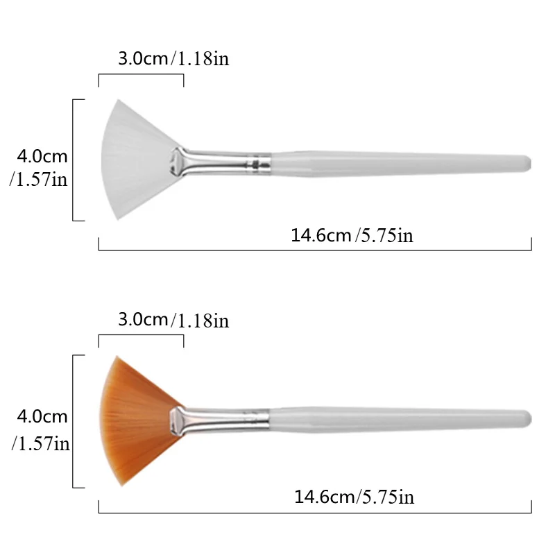 Description Picture 5 of item1/3pcs Fan Shape Foundation Makeup Brushes Multifunctional Facial Mask Brush Essential Oil Women Beauty Makeup Tools Brush