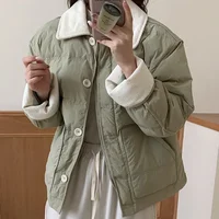 2024 new short Korean style women's winter loose cotton coat thickened small fragrant cotton coat trendy fashion jacket 1