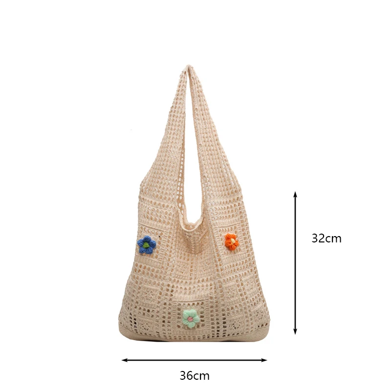 New Woolen Knitted Bag Fashion Women's Knitted Bag Flower Designer Designed Versatile Handbag Women's Shoulder Bag