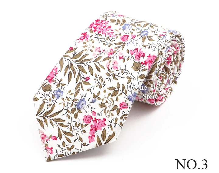 Neue schicke Blumenkrawatte aus 100 % Baumwolle für Herren, schöne Krawatte mit Blumenmuster, helle Farbe, lässig, schmal, dünn, Anzug-Accessoire – Detail 4