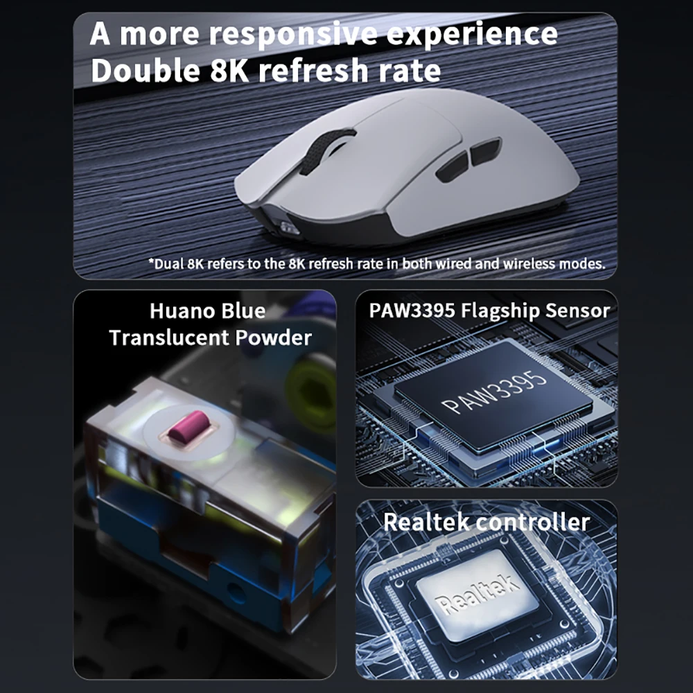 Motospeed Darmoshark M3 V2 Double 8K Gaming Mouse Bluetooth