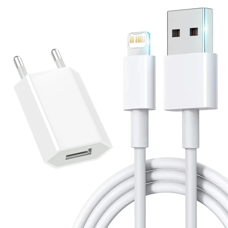 High-Speed EU USB Charger with Rapid Charge Data Cable