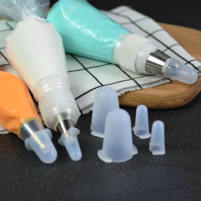 Cake decorating tip set 1pc silicone piping tip cover decorating tips pastry bags icing tubes cover set cake sugarcraft fondant pastry tools S M L