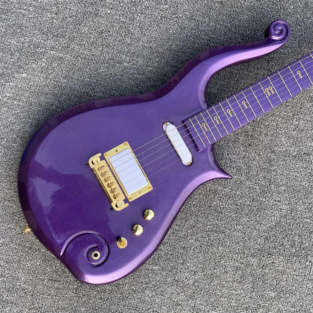 Desear gráfico bueno Guitarra Eléctrica Prince Gloud Purple Arrow incrustaciones oro Hardware  envío gratis guitarras| | - AliExpress