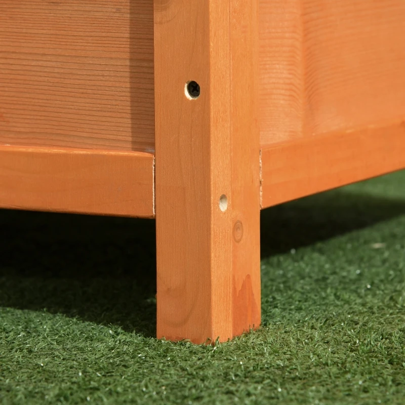 Hundehütte für draußen, Holz-Hundehütte mit aufklappbarem Asphaltdach, wasserdichte Hundehöhle mit erhöhtem Boden, Zwinger für kleine Hunde, gelb – Detail 7