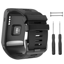 Premium Silicone Sports Watch Band - Replacement Strap Accessory - Vivoactive HR (Black)