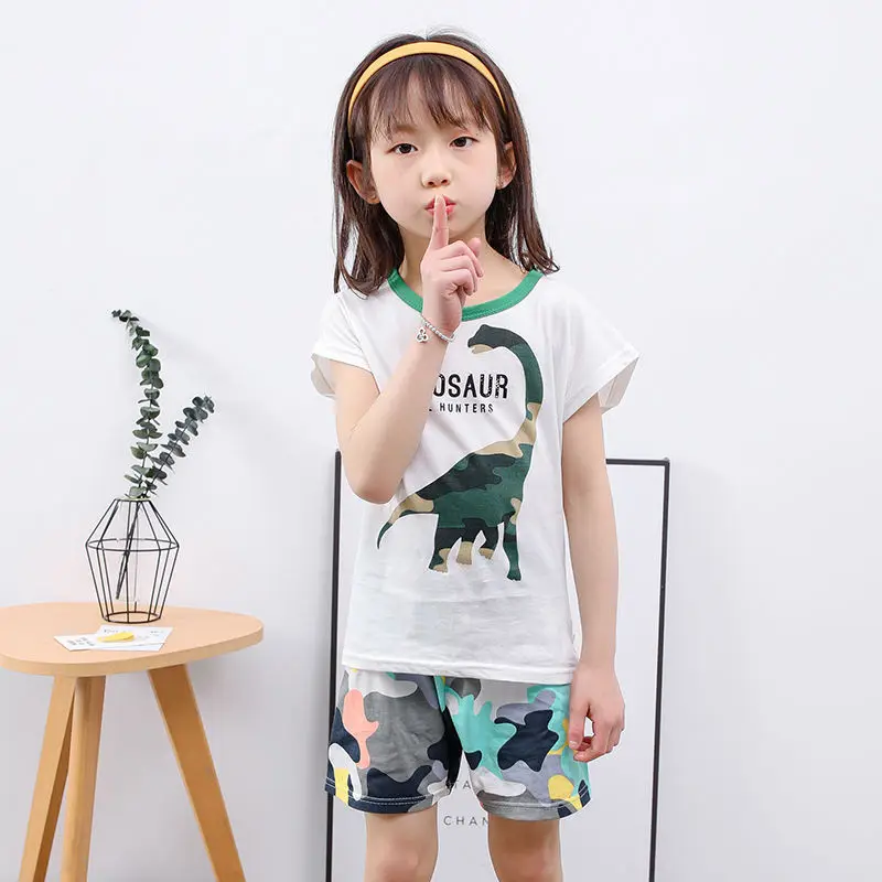 Teenage Girls Pajamas New Summer Cartoons Rabbit Children's Clothing Boys Sleepwear  Cotton Pyjamas Sets For Kids 4 6 8 10 Years cotton nightgowns Sleepwear & Robes