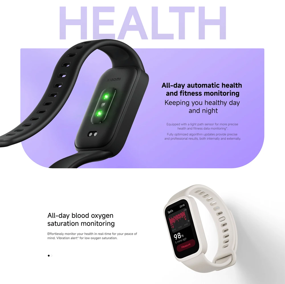 Global Version Xiaomi Smart Band 9 Active Bluetooth Smartwatch 1.47" TFT Screen 18 Days Battery Life Sports Modes Sleep Tracking 5