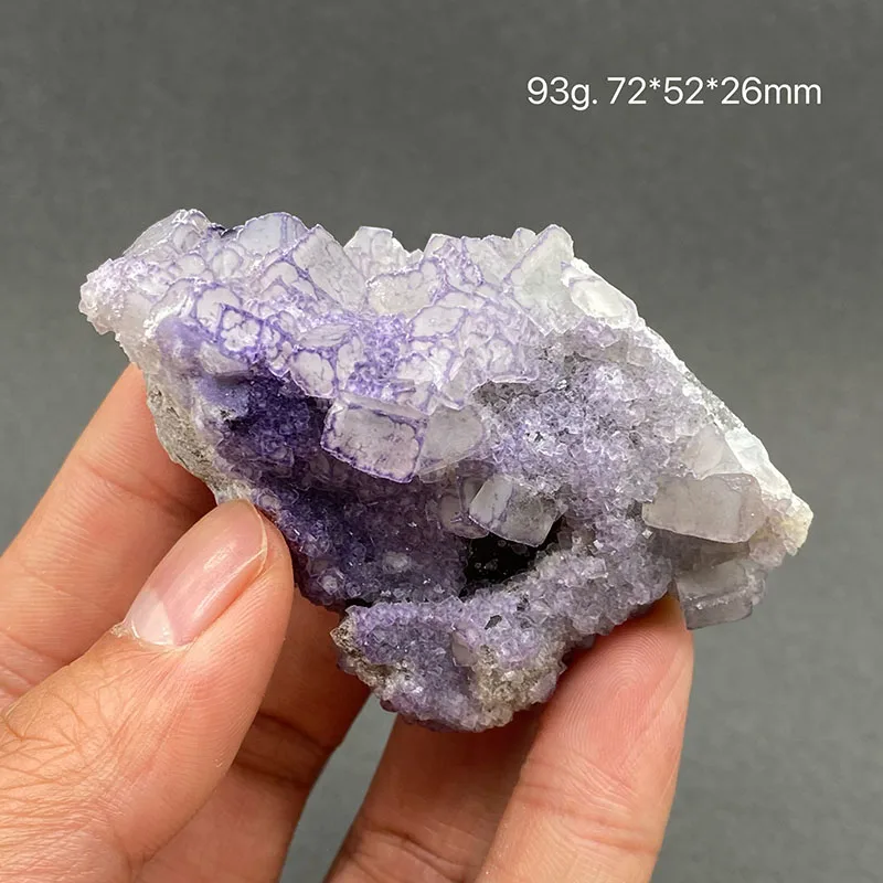 100% natural Purple edge fluorite mineral specimen healing crystal gem collection