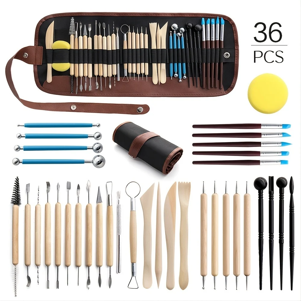 4pcs/5pcs/11pcs/36pcs Pottery Tools Clay Stone Plastic Carving Knife Silica Gel Dot Drill Pen Pellet Rod for Carving polymer clay tools pottery tools clay sculpting tools pottery sculpting tools clay craft tool