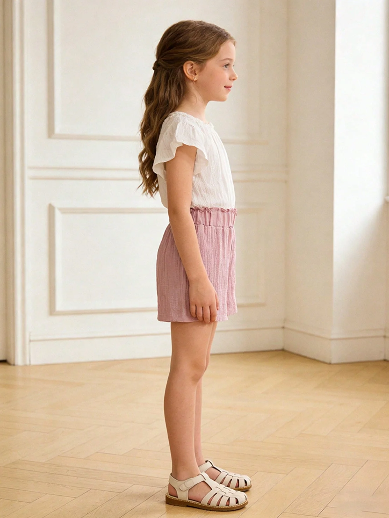 4-teiliges Set Mädchen-Bubble-Shorts, weiche und bequeme Shorts, die im Sommer kühlen und atmungsaktiv sind, für den täglichen Gebrauch von Mädchen. – Detail 12
