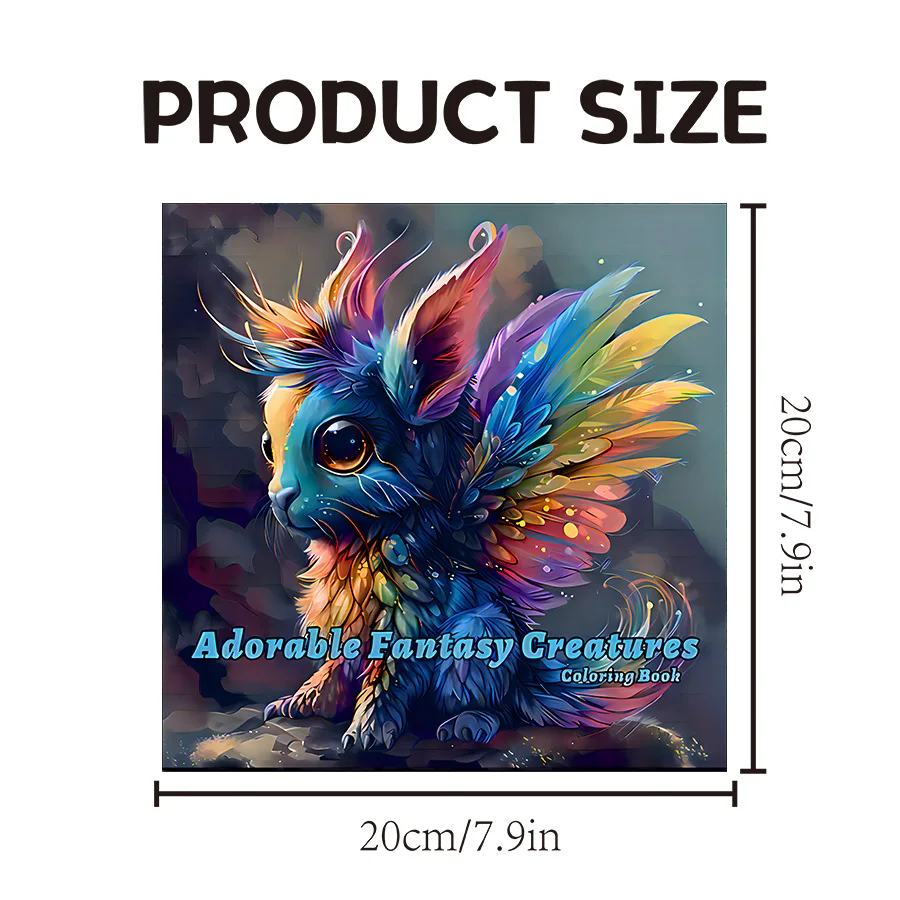 20 Page Adorable Fantasy Creatures Coloring Book For Adults And Teens Featuring Cartoon Cute Creatures Graffiti Painting Drawing 3