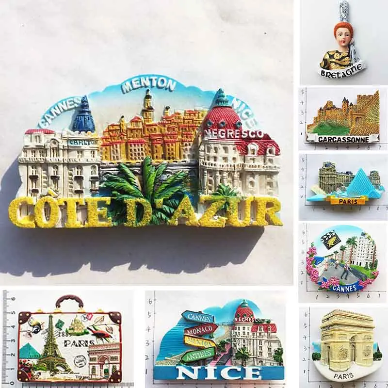 France Paris Fridge Souvenir Carcassonne Cannes Imanes Para Riviera Arch of Triumph NICE