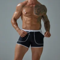 Marque hommes maillots de bain maillots de bain en plein air Sexy été Stretch plage surf natation sport costume Shorts hommes maillot de bain pantalons de natation 3