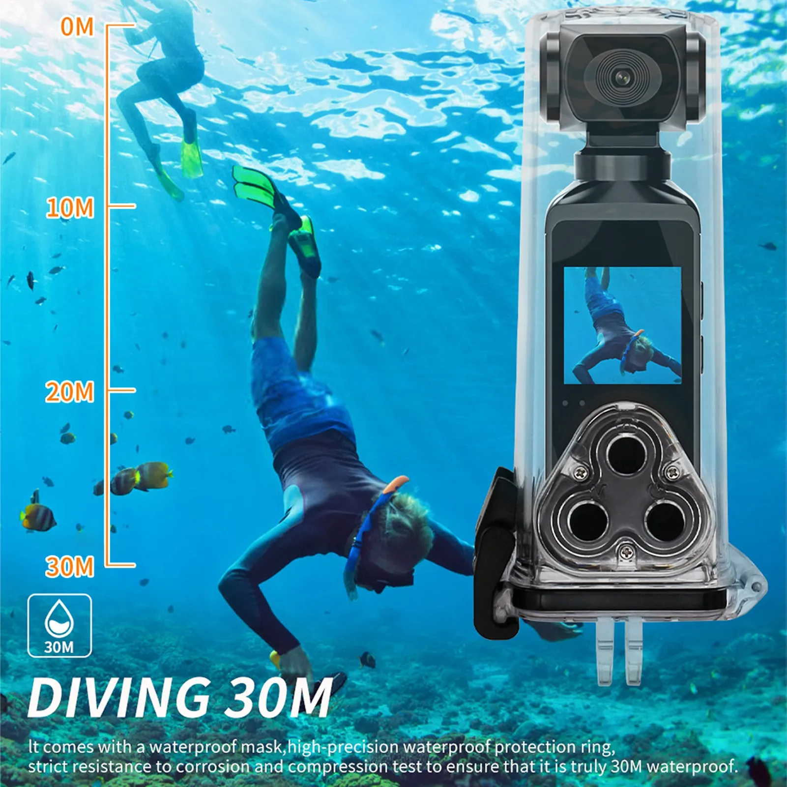 Pocket Camera 4K HD 270° Rotatable Anti Shaking Wifi with Mic Clip for Outdoor Riding Diving Shooting 2