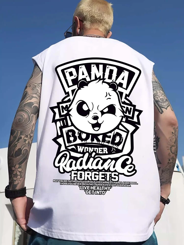 thumbnail image 1 of Camisetas sin mangas de verano para gimnasio para hombre, chaleco con estampado de panda de hip hop Y2k, ropa de entrenamiento deportivo al aire libre para hombre, camiseta sin mangas 2024, 1 of 5