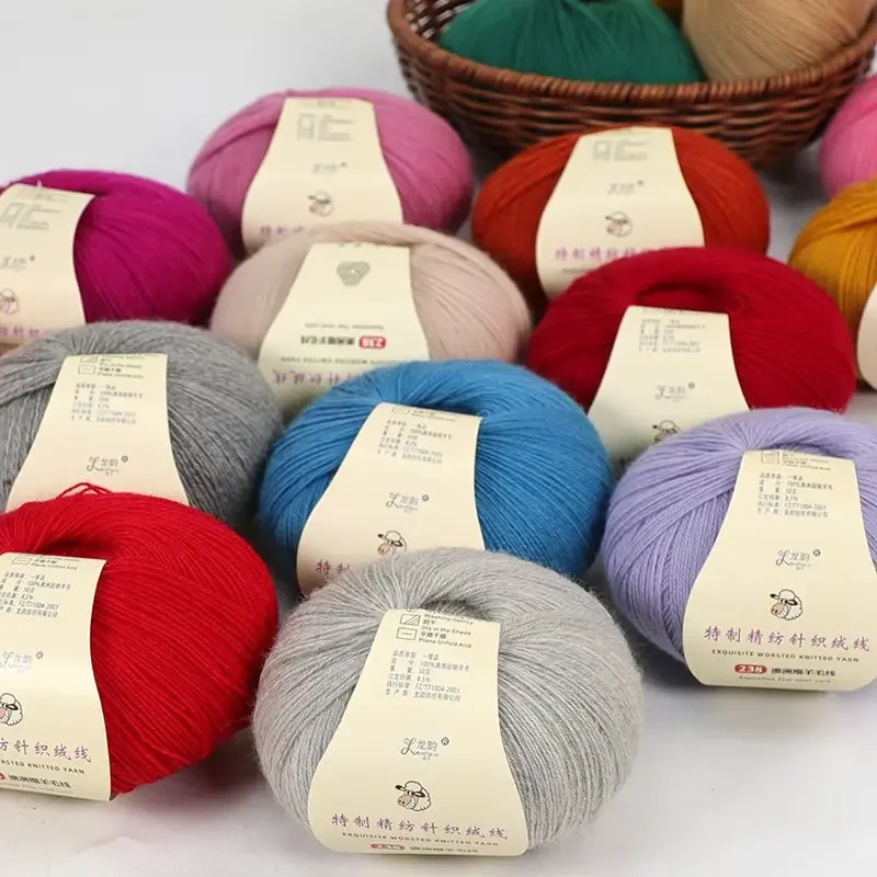 50g 100% Merino Wool Yarn Thin Yarn Soft Anti-pilling Eco-friendly High Quality for Hand Knitting Wool Crochet Knitting 2