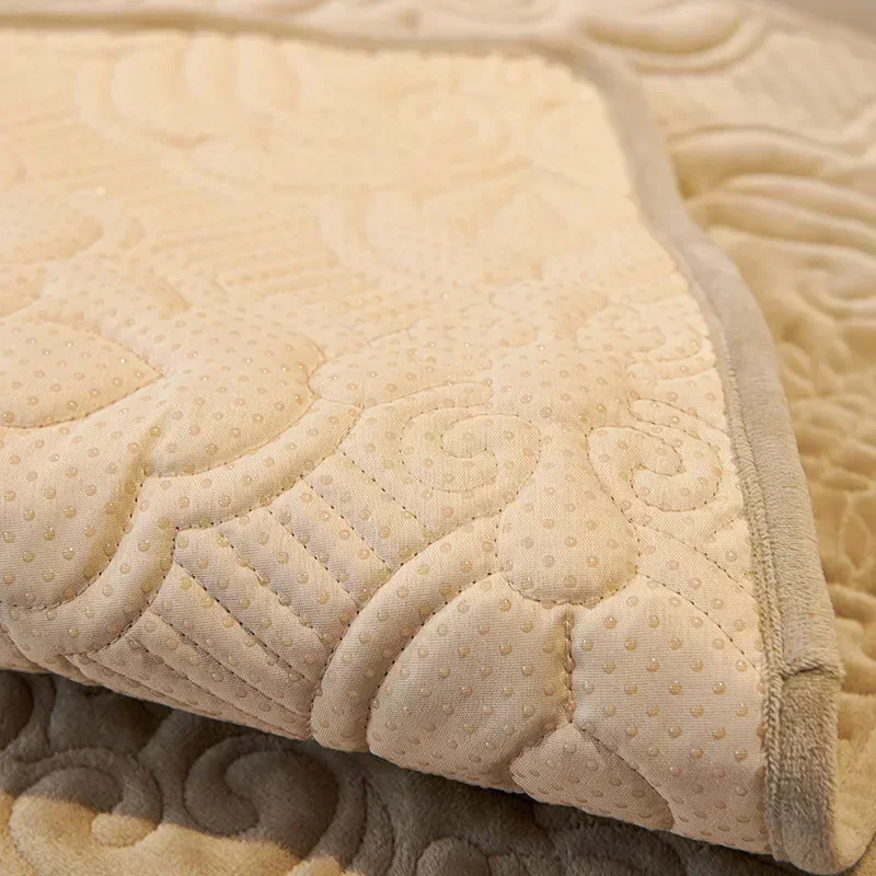 Short Plush Sofa Cushion  Autumn Winter Embossed Wave Edge Sofas Towel Pillow Cover L-shaped Sofa Cover Slip Wear Resistant 6
