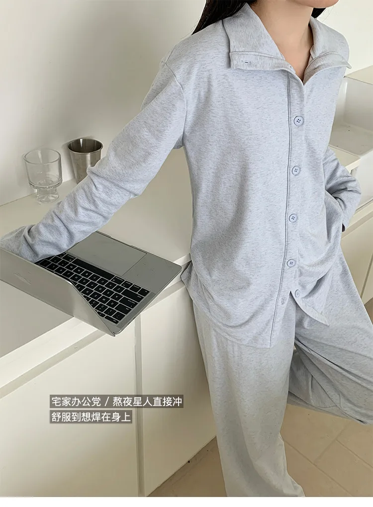 Koreanische Sport Pyjamas Für Frauen Neue Herbst Winter frauen Hause Kleidung Casual Langarm Nachtwäsche Set Komfort Nacht Tragen Weibliche – Detail 22